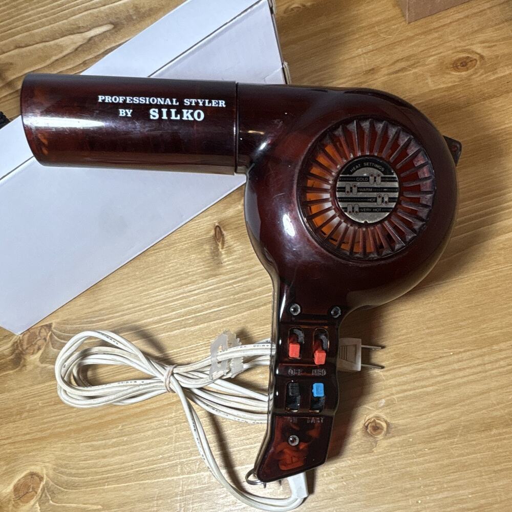 Vintage Silko Professional Hair Dryer 1500W MU1500W 2 Speeds Hong Kong working